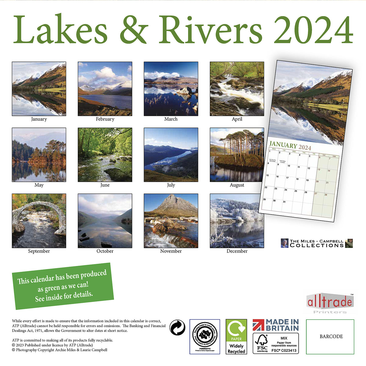 Rivers and Lakes 2024 Calendar Online Calendar Shop