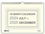 Black & Cream 18 Month Calendar July 2024 - December 2025