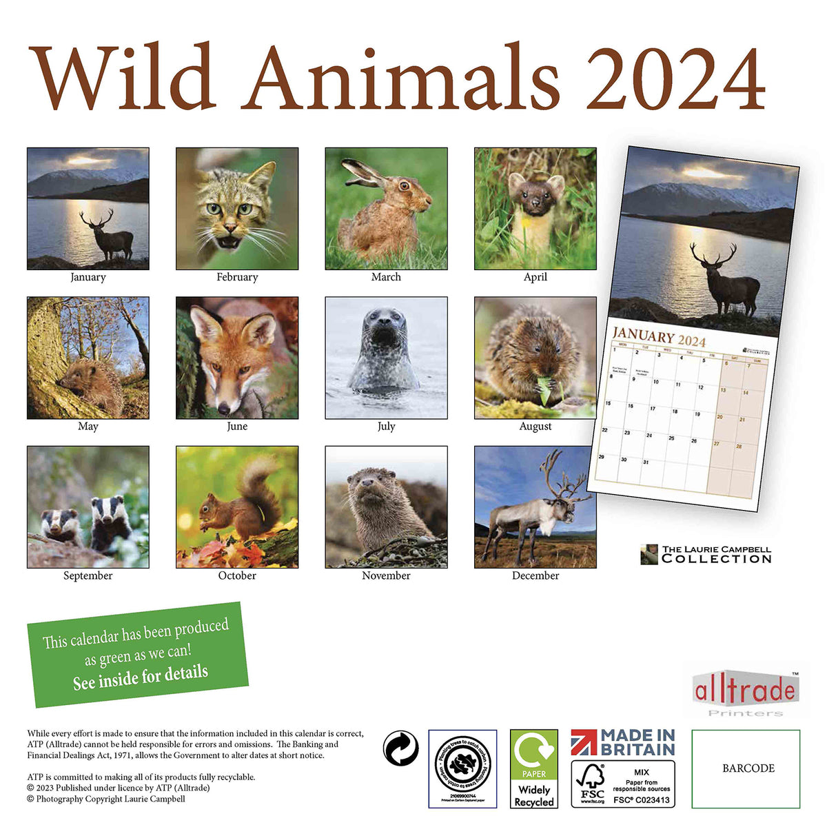 Wild Animals 2024 Calendar – Online Calendar Shop