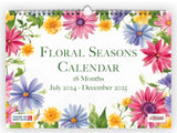 Floral Seasons 18 Month Calendar July 2024 - December 2025