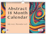 Abstract 18 Month Calendar July 2024 - December 2025