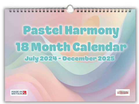 Pastel Harmony 18 Month Calendar July 2024 - December 2025