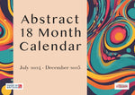 Abstract 18 Month Calendar July 2024 - December 2025