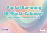 Pastel Harmony 18 Month Calendar July 2024 - December 2025