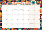 Abstract 18 Month Calendar July 2024 - December 2025