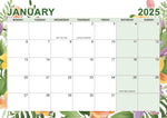 Floral 18 Month Calendar July 2024 - December 2025