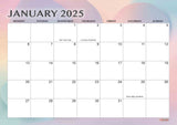 Pastel Harmony 18 Month Calendar July 2024 - December 2025