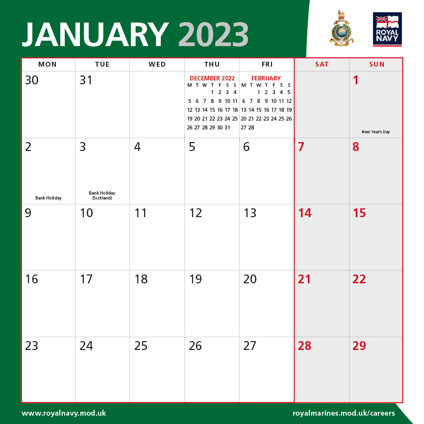 Official Royal Marines Calendar 2023 Online Calendar Shop